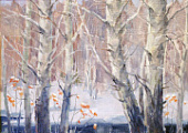 Крупным планом. Картина В.А. Баринова «Теплая зима». Холст, масло. 2004.